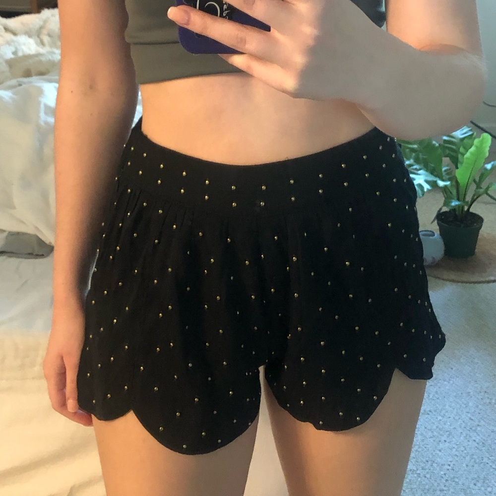 MinkPink Black Gold Stud Short
